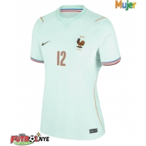 Camiseta Francia Bradley Barcola #12 Visitante Equipación para mujer Mundial 2026 manga corta
